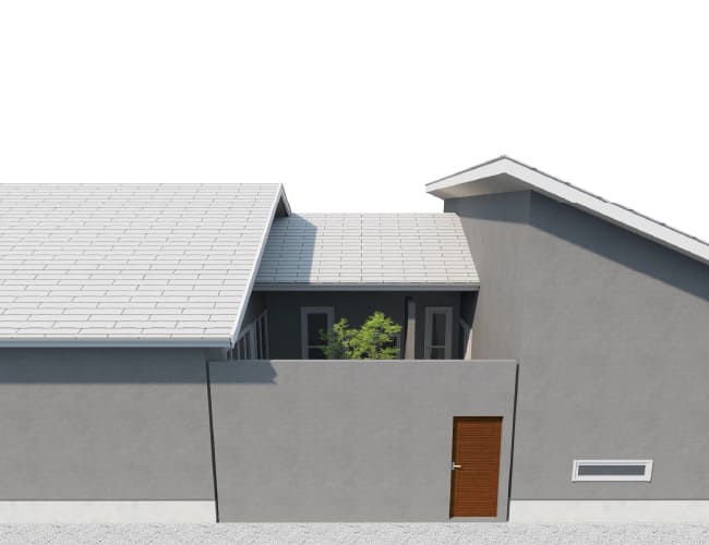 中庭をクローズ 目隠し塀